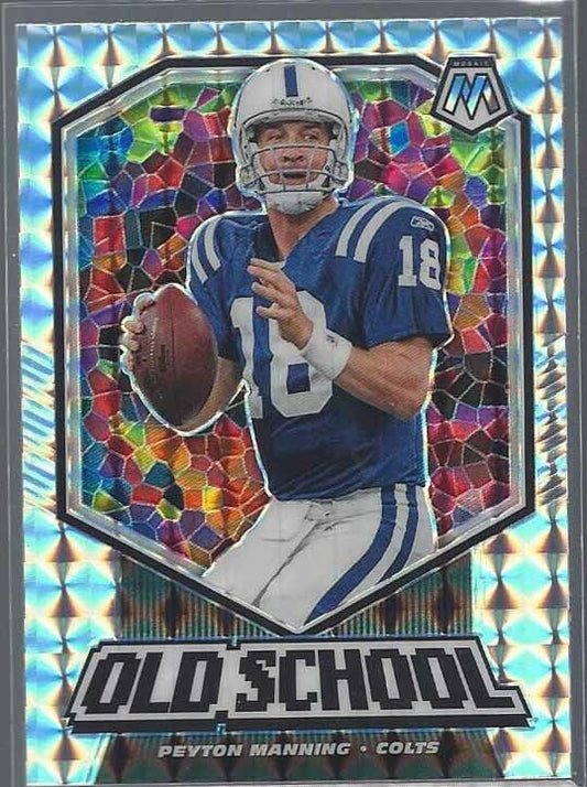 PEYTON MANNING 2020 PANINI MOSAIC OLD SCHOOL SILVER WAVE MOSAIC PRIZM #1