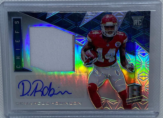 DEMARCUS ROBINSON 2018 PANINI SPECTRA SILVER RPA JERSEY AUTO RC #D 2/99