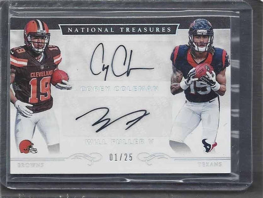 COREY COLEMAN WILL FULLER 2016 NATIONAL TREASURES SILVER DUAL AUTO RC #D 1/25