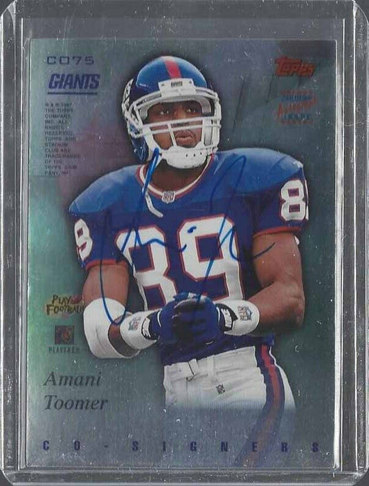 FRED BARNETT AMANI TOOMER 1997 STADIUM CLUB CO-SIGNERS DUAL ON CARD AUTO