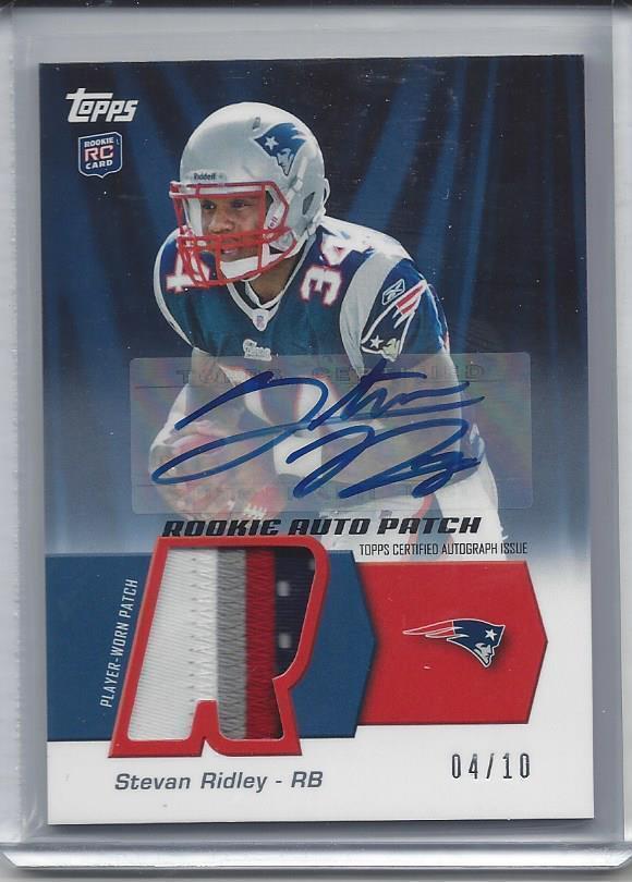 STEVAN RIDLEY 2011 TOPPS SICK 4 COLOR PATRIOTS ROOKIE PATCH AUTO RC #D 4/10