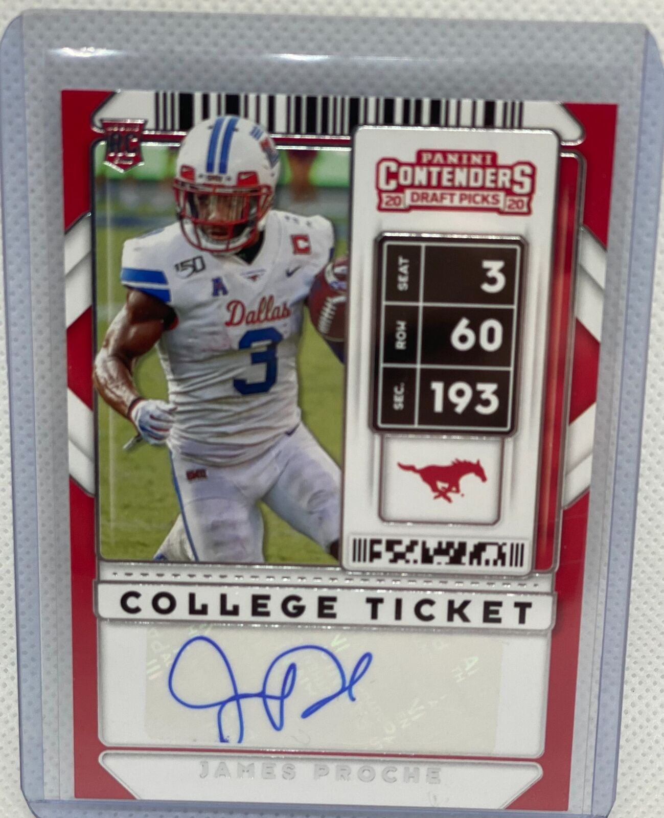 JAMES PROCHE 2020 PANINI CONTENDERS DRAFT PICKS COLLEGE TICKET AUTO RC #234