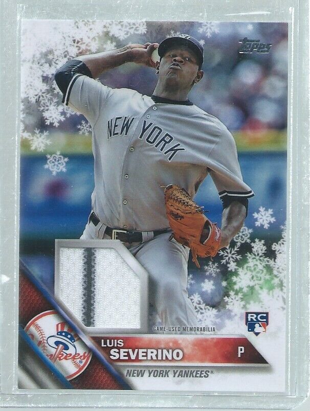 LUIS SEVERINO 2016 TOPPS WALMART HOLIDAY MEGA 2 COLOR PATCH
