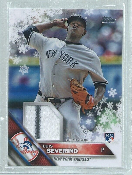 LUIS SEVERINO 2016 TOPPS WALMART HOLIDAY MEGA 2 COLOR PATCH