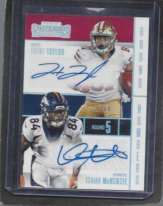 TRENT TAYLOR ISAIAH MCKENZIE 2017 CONTENDERS ROUND NUMBERS DUAL AUTO RC #D 29/99