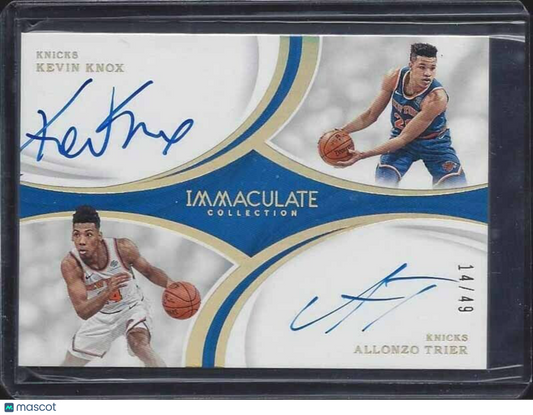 1/1 KEVIN KNOX ALLONZO TRIER 2018-19 IMMACULATE KNICKS AUTO RC #D 14/49 JSY #14!