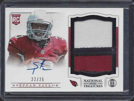 STEPFAN TAYLOR 2013 NATIONAL TREASURES BLACK RPA 3 COLOR PATCH AUTO RC #D 22/25