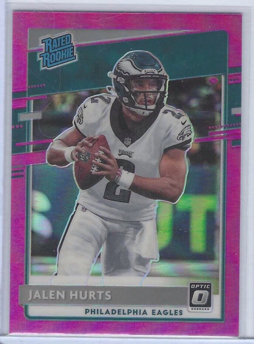 JALEN HURTS 2020 DONRUSS OPTIC PINK HOLO RATED ROOKIE RC #164