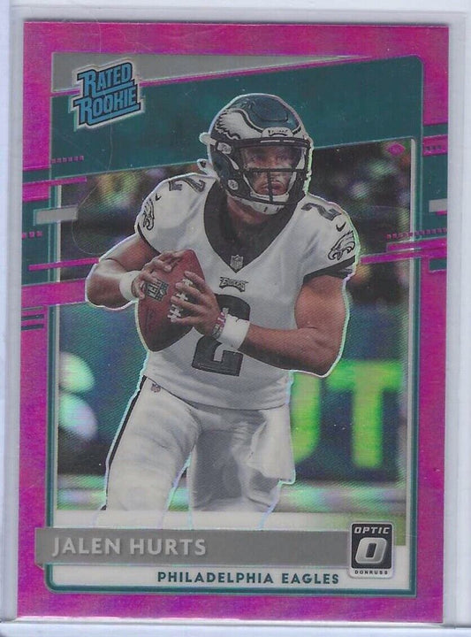 JALEN HURTS 2020 DONRUSS OPTIC PINK HOLO RATED ROOKIE RC #164