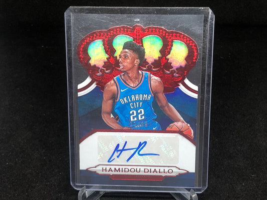 HAMIDOU DIALLO 2018-19 PANINI CROWN ROYALE RED DIE CUT AUTO RC #D 11/99