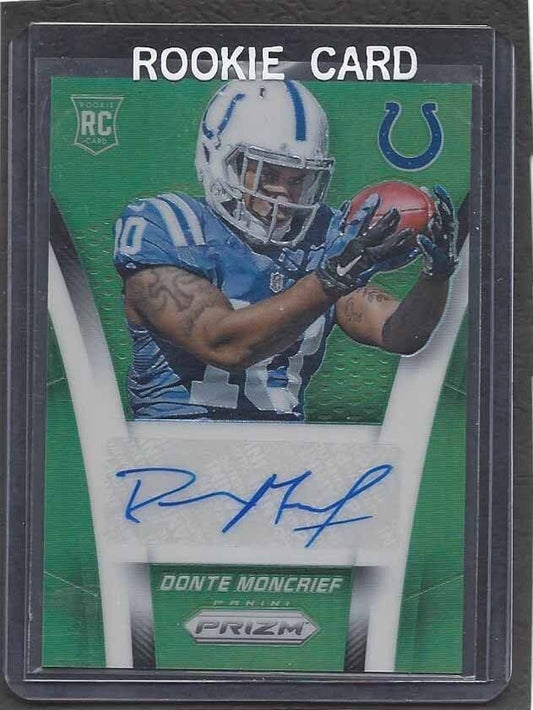 DONTE MONCRIEF 2014 PANINI PRIZM GREEN PRIZMS COLTS ROOKIE AUTO RC #D /60