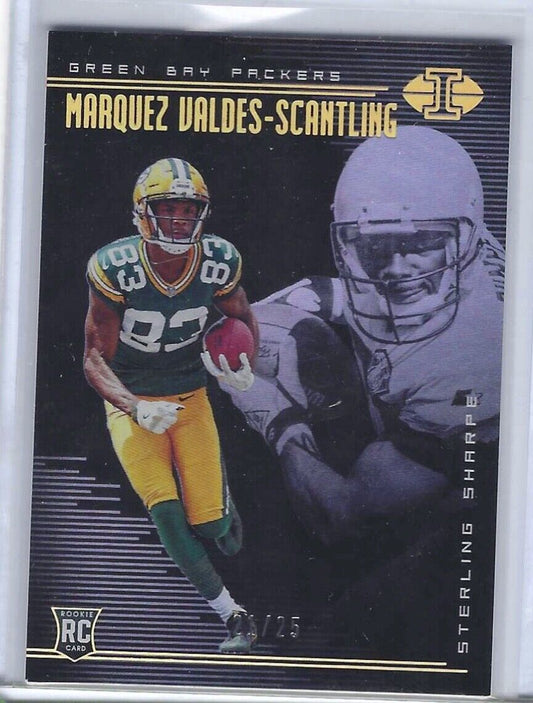 MARQUEZ VALDES-SCANTLING STERLING SHARPE 2018 PANINI ILLUSIONS BLACK RC #D /25