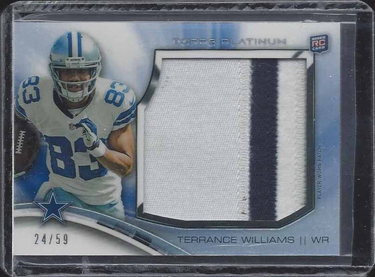 TERRANCE WILLIAMS 2013 TOPPS PLATINUM REFRACTOR JUMBO ROOKIE PATCH RC #D 24/59