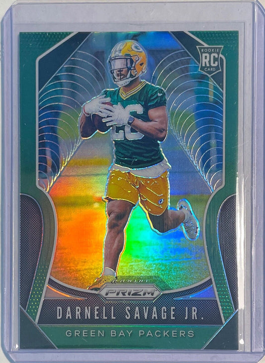 DARNELL SAVAGE JR. 2019 PANINI PRIZM GREEN PRIZM ROOKIE RC #383