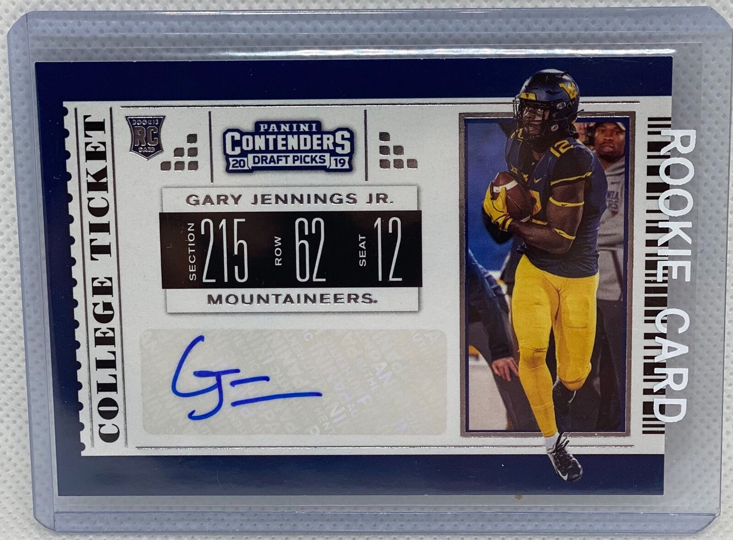 GARY JENNINGS JR. 2019 CONTENDERS DRAFT PICKS COLLEGE TICKET AUTO RC #165
