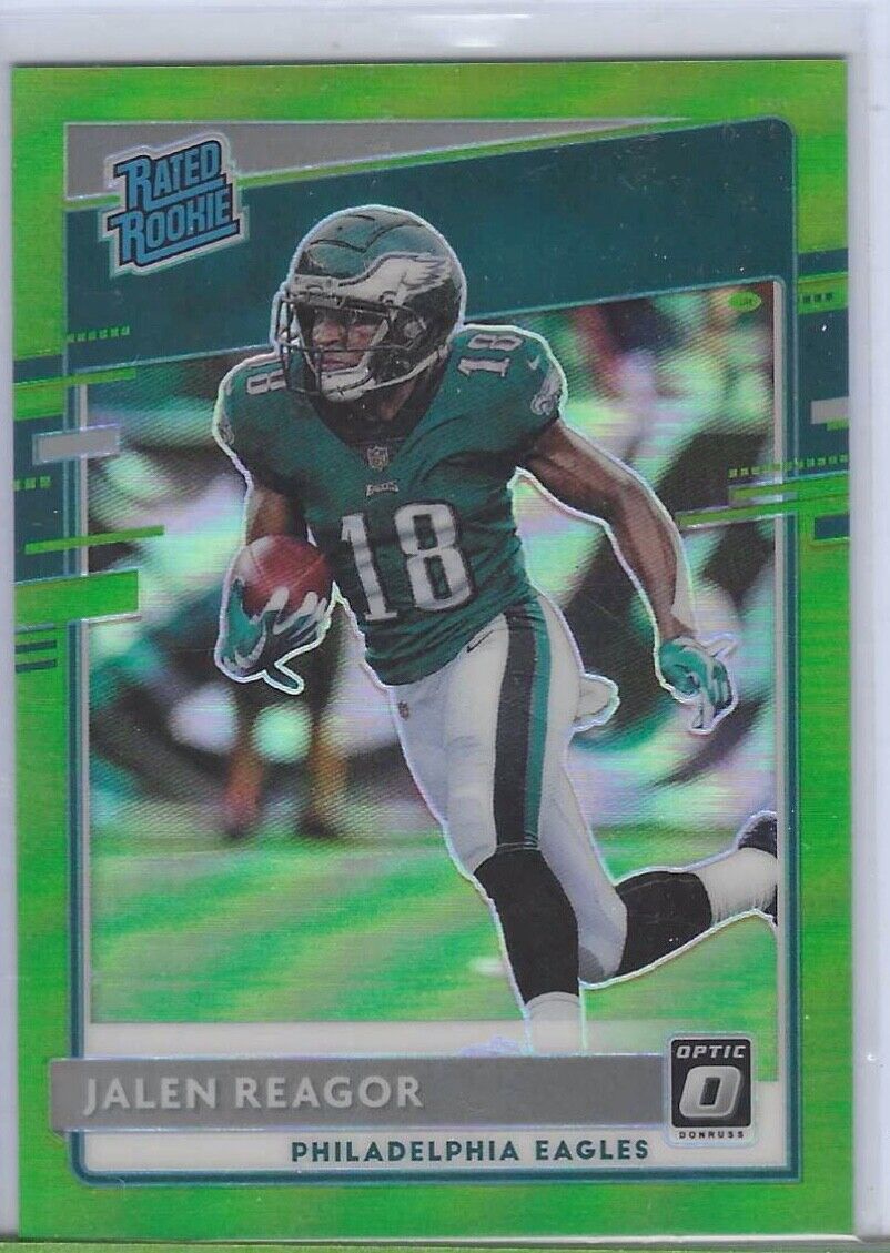 JALEN REAGOR 2020 DONRUSS OPTIC LIME GREEN HOLO RATED ROOKIE RC #D /35