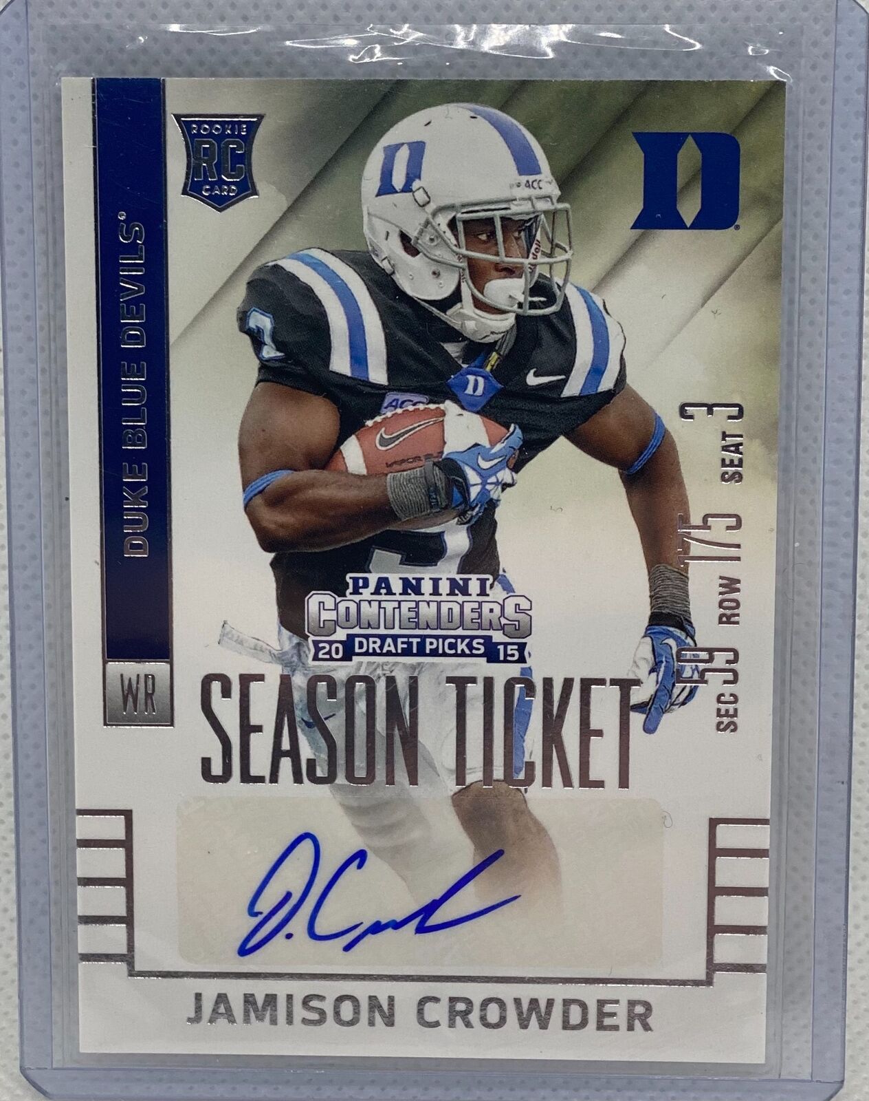 JAMISON CROWDER 2015 PANINI CONTENDERS DRAFT PICKS SEASON TICKET AUTO RC #134