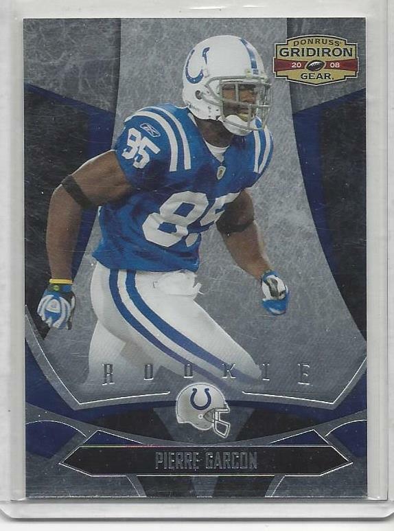 PIERRE GARCON 2008 DONRUSS GRIDIRON GEAR COLTS SILVER FOIL ROOKIE RC #D 286/999