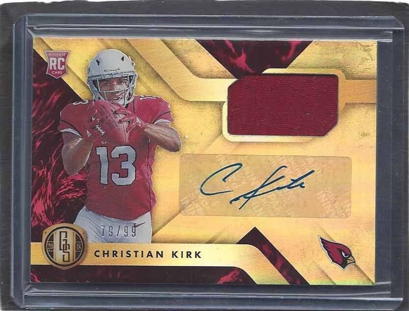 CHRISTIAN KIRK 2018 PANINI GOLD STANDARD CARDINALS DUAL JERSEY AUTO RC #D 79/99