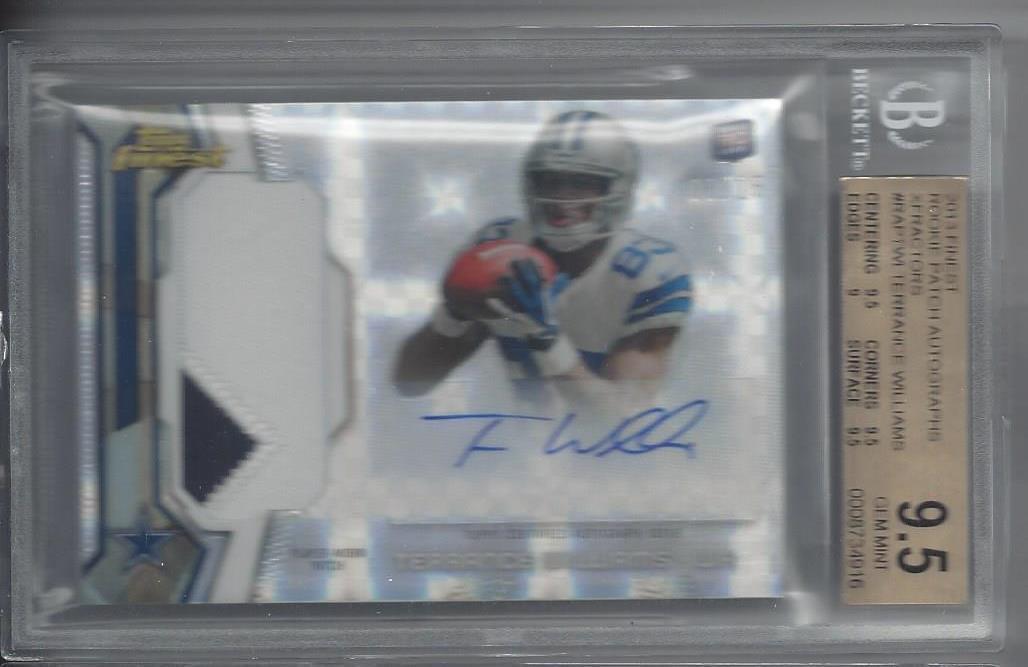 TERRANCE WILLIAMS 2013 FINEST RPA XFRACTOR JUMBO PATCH AUTO RC /15 BGS 9.5 POP 1