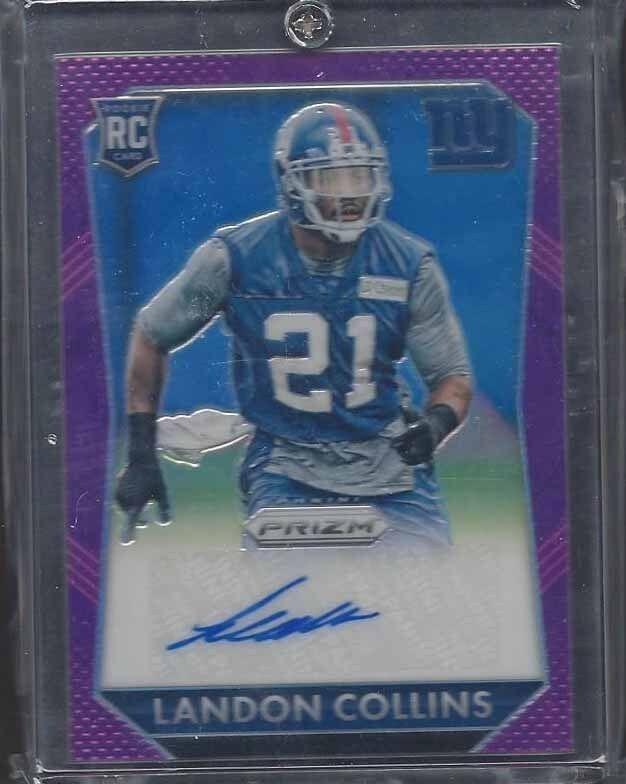 LANDON COLLINS 2015 PANINI PRIZM PURPLE SP PRIZMS ROOKIE AUTO RC