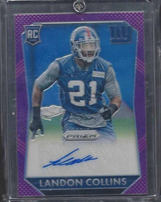 LANDON COLLINS 2015 PANINI PRIZM PURPLE SP PRIZMS ROOKIE AUTO RC