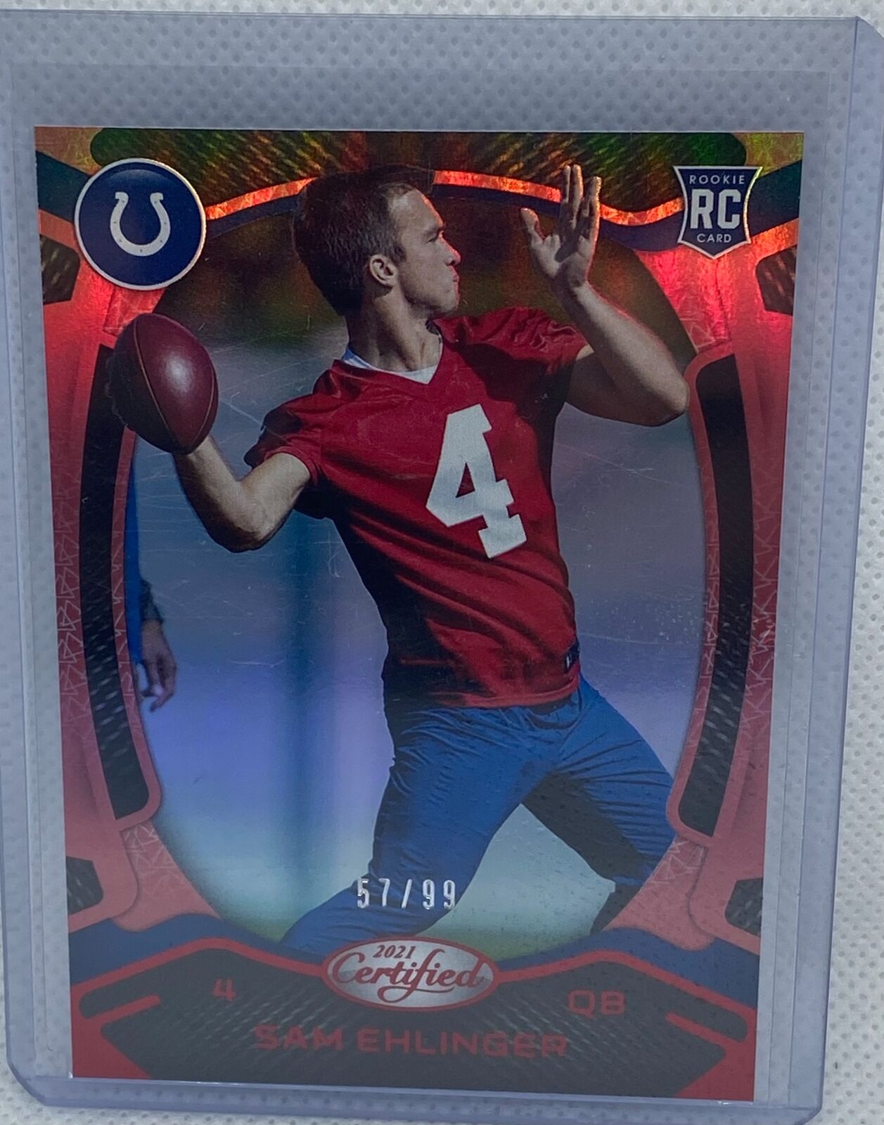 SAM EHLINGER 2021 PANINI CERTIFIED RED MIRROR RC #D 57/99