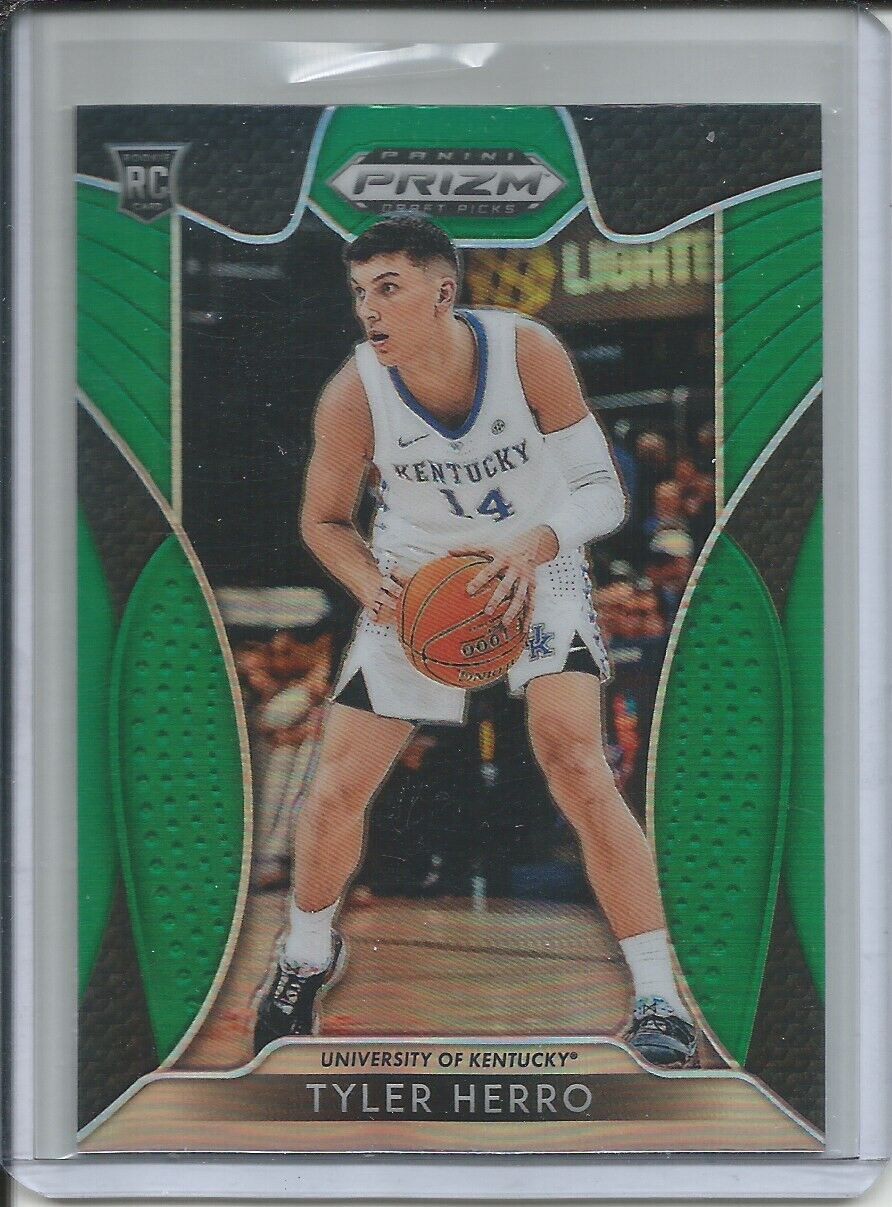 TYLER HERRO 2019 PANINI PRIZM GREEN ROOKIE RC MIAMI HEAT