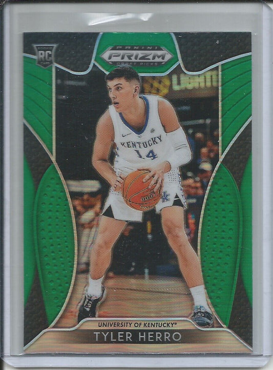 TYLER HERRO 2019 PANINI PRIZM GREEN ROOKIE RC MIAMI HEAT