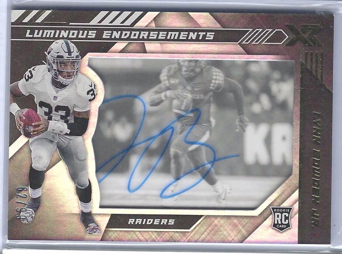 LYNN BOWDEN JR 2020 PANINI XR LUMINOUS ENDORSEMENTS ON CARD AUTO RC #D /99