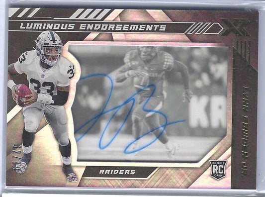 LYNN BOWDEN JR 2020 PANINI XR LUMINOUS ENDORSEMENTS ON CARD AUTO RC #D /99