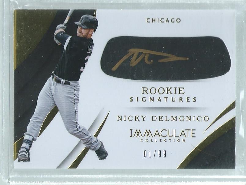 NICKY DELMONICO 2018 IMMACULATE COLLECTION EYE BLACK AUTO ROOKIE RC #D 1/99