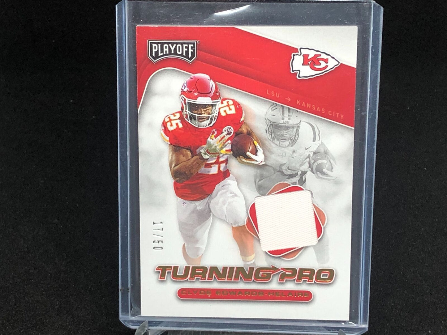 CLYDE EDWARDS HELAIRE 2020 PANINI PLAYOFF TURNING PRO JERSEY RELIC RC #D 17/50