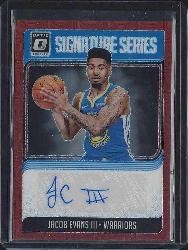 JACOB EVANS III 2018-19 DONRUSS OPTIC CHOICE SIGNATURES SERIES RED HOLO AUTO RC