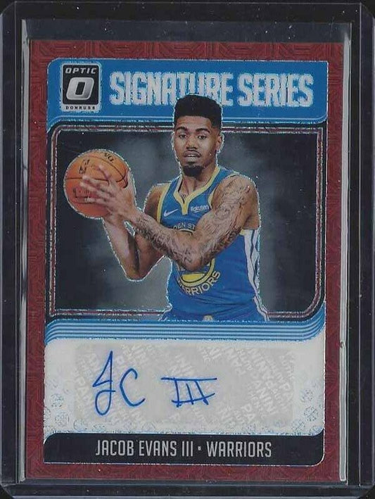 JACOB EVANS III 2018-19 DONRUSS OPTIC CHOICE SIGNATURES SERIES RED HOLO AUTO RC