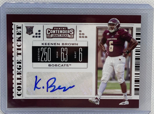 KEENEN BROWN 2019 CONTENDERS DRAFT PICKS COLLEGE TICKET AUTO RC #173