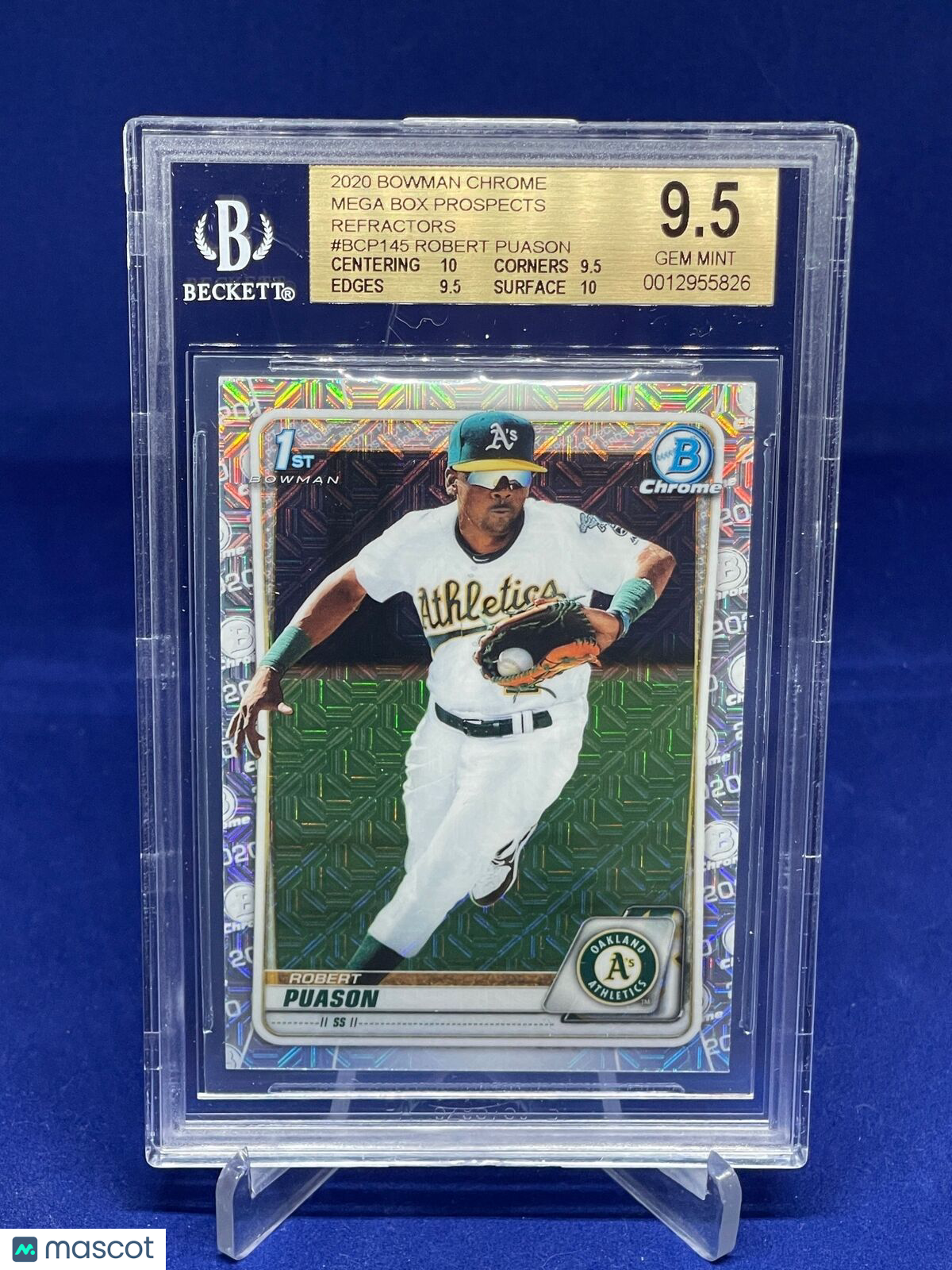 ROBERT PUASON 2020 BOWMAN CHROME 1ST MEGA BOX PROSPECTS REFRACTOR BGS 9.5