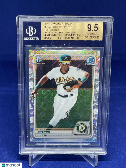 ROBERT PUASON 2020 BOWMAN CHROME 1ST MEGA BOX PROSPECTS REFRACTOR BGS 9.5