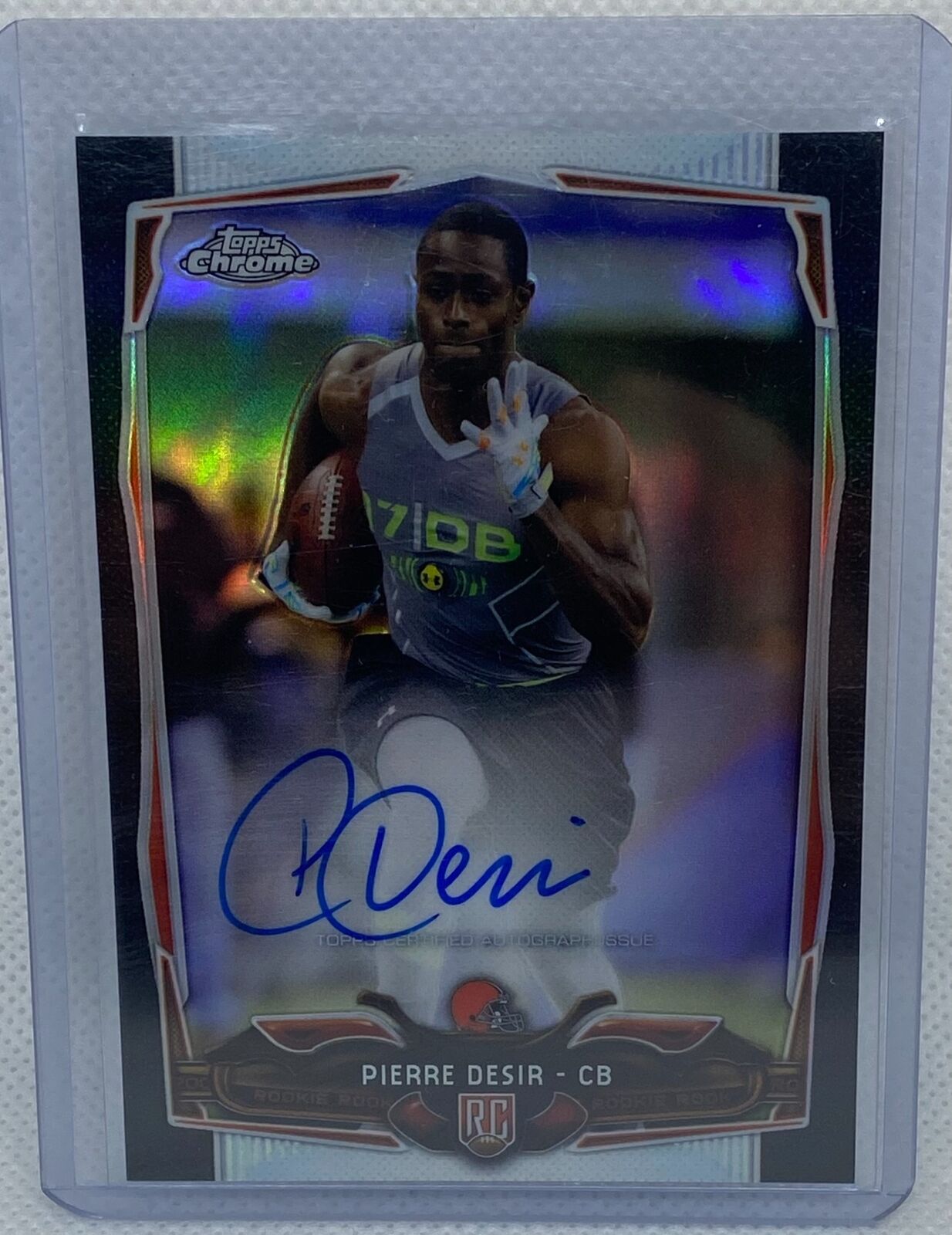 PIERRE DESIR 2014 TOPPS CHROME BLACK REFRACTOR AUTO RC #D /25
