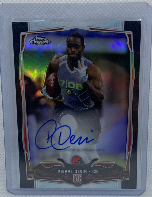 PIERRE DESIR 2014 TOPPS CHROME BLACK REFRACTOR AUTO RC #D /25