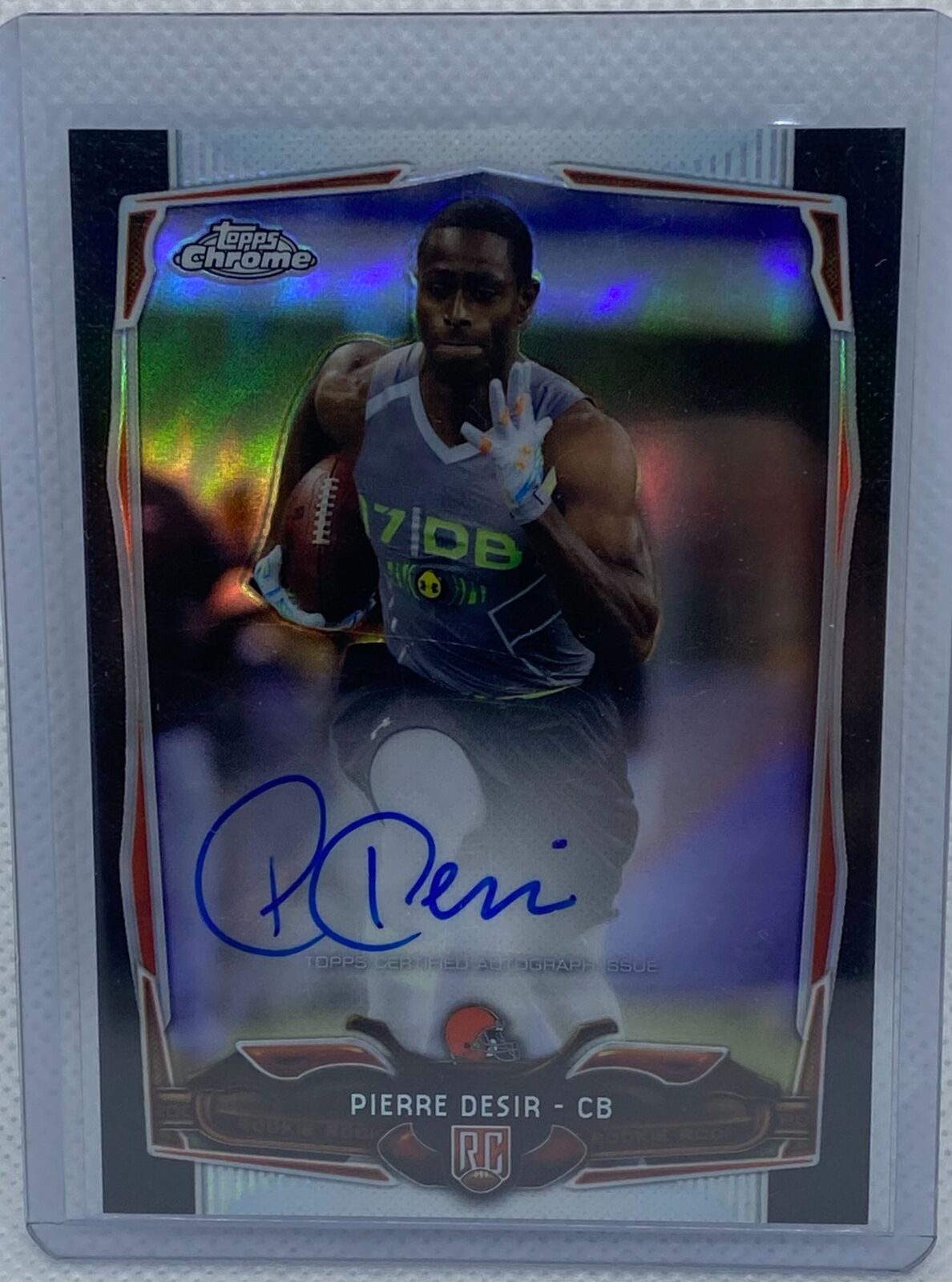 PIERRE DESIR 2014 TOPPS CHROME BLACK REFRACTOR AUTO RC #D /25