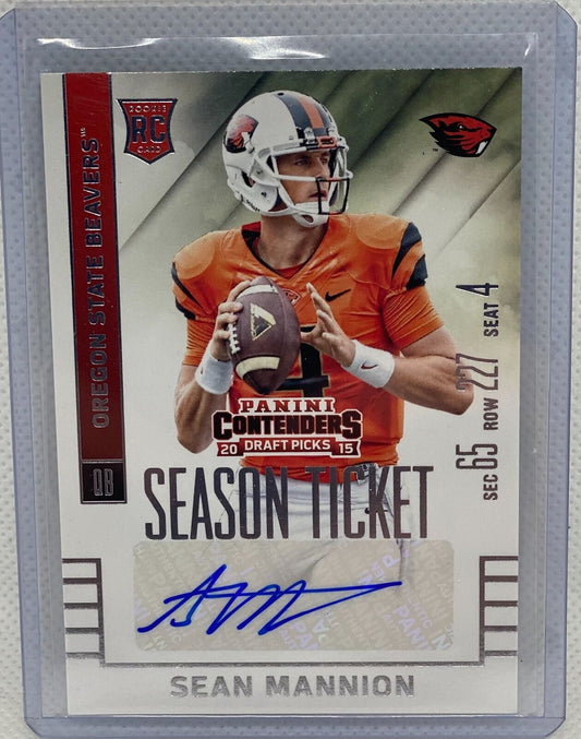 SEAN MANNION 2015 PANINI CONTENDERS DRAFT PICKS SEASON TICKET AUTO RC #120