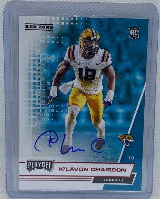 K'LAVON CHAISSON 2020 PANINI PLAYOFF RED ZONE ROOKIE AUTO RC #282