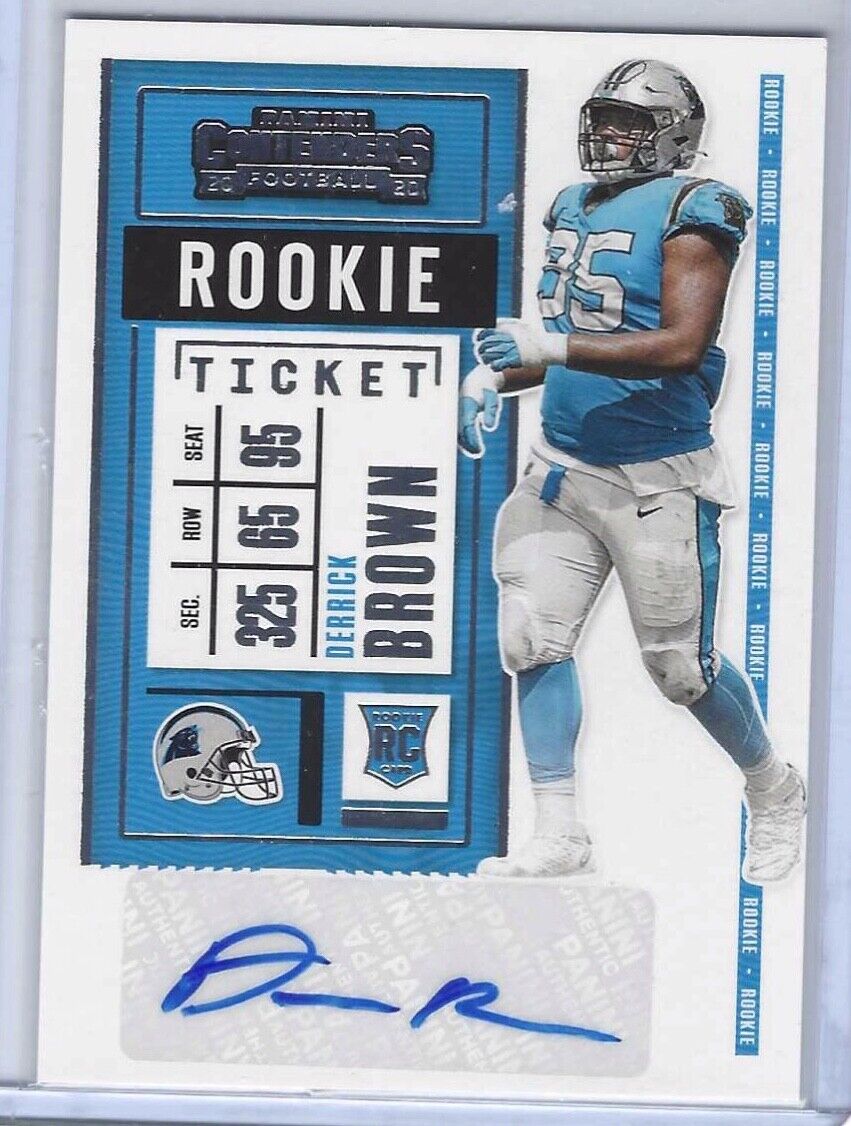 DERRICK BROWN 2020 PANINI CONTENDERS ROOKIE TICKET VARIATION AUTO RC SP #146