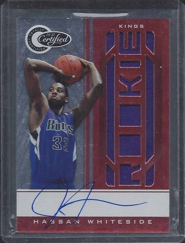 1/1 HASSAN WHITESIDE 2010-11 TOTALLY CERTIFIED RED JERSEY AUTO RC #D 33/91 JSY#!