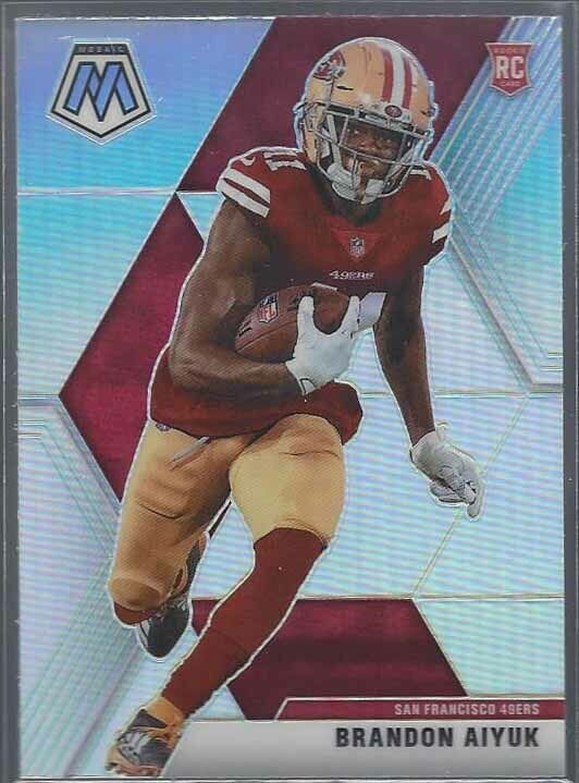 BRANDON AIYUK 2020 PANINI MOSAIC SILVER PRIZM ROOKIE SP RC #210