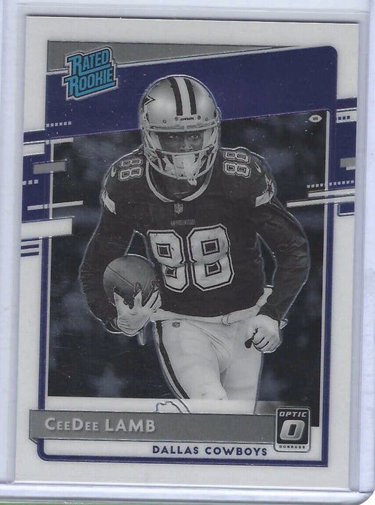 CEEDEE LAMB 2020 DONRUSS OPTIC NEGATIVE PHOTO VARIATION RATED ROOKIE RC #306
