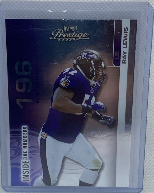 RAY LEWIS 2002 PLAYOFF PRESTIGE INSIDE THE NUMBERS #D 19/52