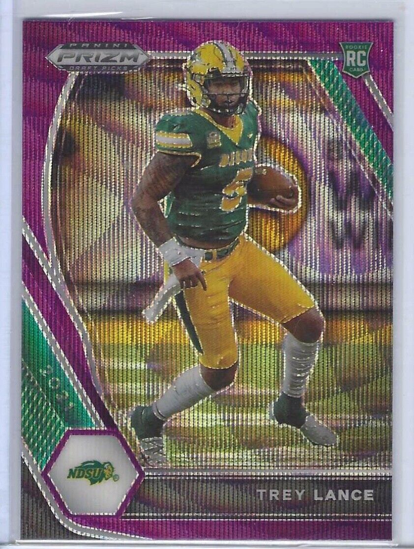 TREY LANCE 2021 PANINI PRIZM DRAFT PICKS PURPLE WAVE PRIZM SP RC #120