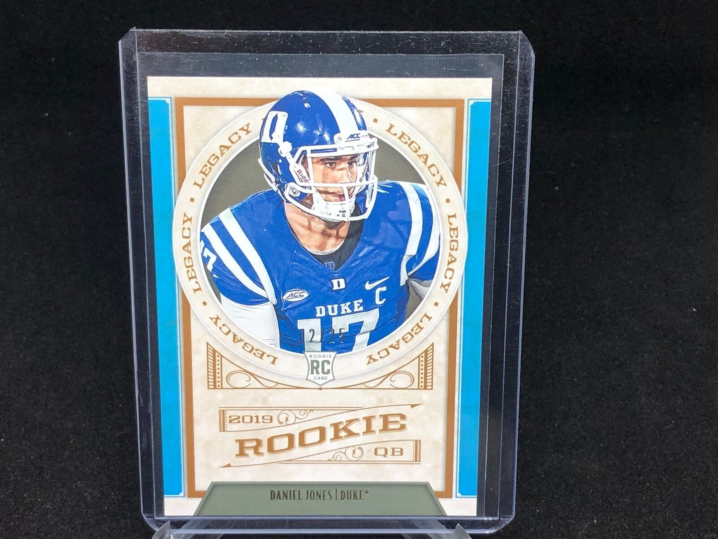 DANIEL JONES 2019 PANINI LEGACY BLUE RC #D 2/25